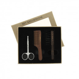 Kit d’entretien moustache avec peigne, brosse et ciseaux Pure Men Tolerance