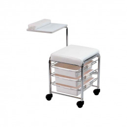 Table-siège de manucure Sibel avec 3 tiroirs