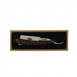 Rasoir barbier à lame interchangeable en bois marron