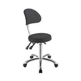 Tabouret esthétique professionnel Weelko Comfort gris avec dossier réglable