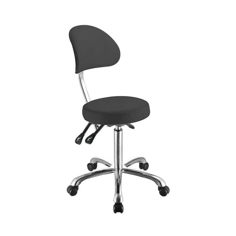 Tabouret esthétique professionnel Weelko Comfort gris avec dossier réglable