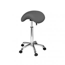 Tabouret esthétique professionnel Weelko Organic gris à assise selle réglable