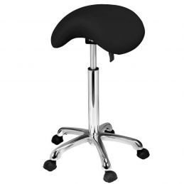 Tabouret esthétique professionnel Weelko Organic noir à assise selle réglable