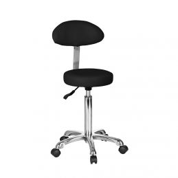 Tabouret esthétique professionnel Weelko Fast+ noir avec dossier réglable