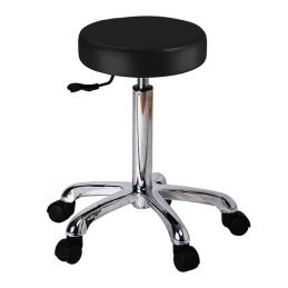 Tabouret esthétique Weelko Fast noir à 5 roues