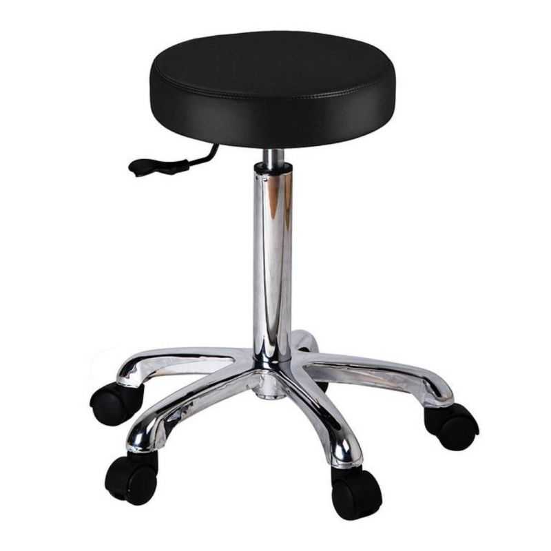 Tabouret esthétique Weelko Fast noir à 5 roues