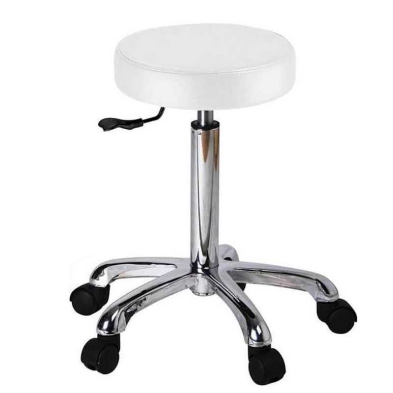 Tabouret esthétique Weelko Fast blanc à 5 roues