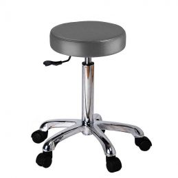 Tabouret à roulettes Fast gris assise circulaire