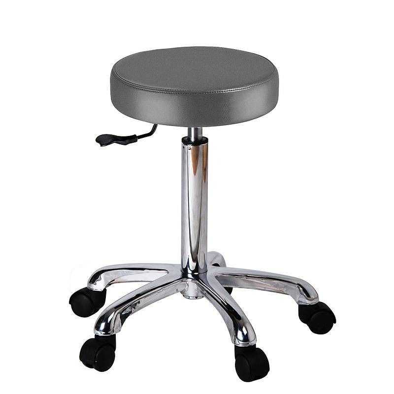 Tabouret à roulettes Fast gris assise circulaire