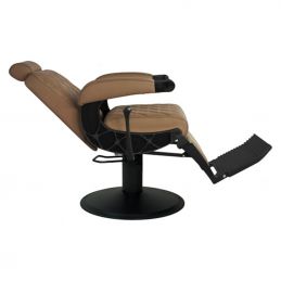 Fauteuil de barbier Mudi Hawk Brown inclinable