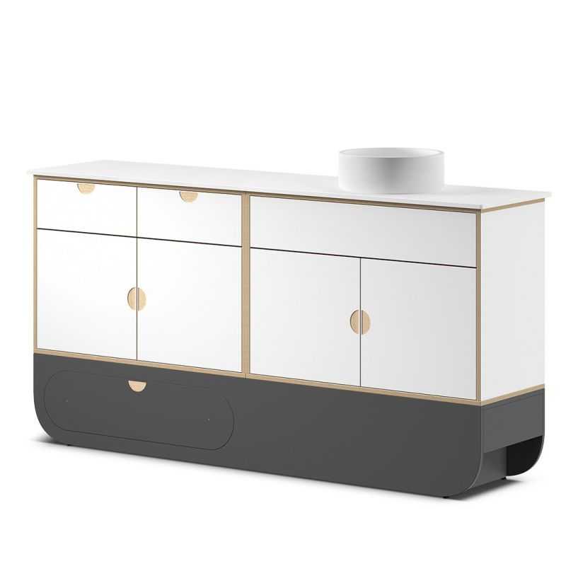 Module d’hygiène HYGIENIC L gris avec lavabo céramique