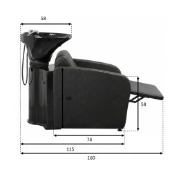 1. Bac de lavage coiffure RZMW031.A12.BA12 noir 1. Bac de lavage coiffure RZMW031.A12.BA12 noir