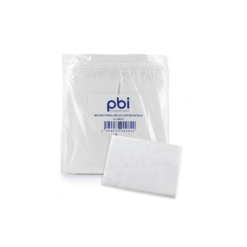 Lot de 200 cotons démaquillants rectangulaires 8 x 10 cm Pbi