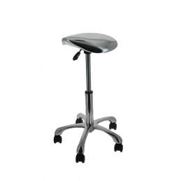 Tabouret coiffeur ergonomique Silver chrome