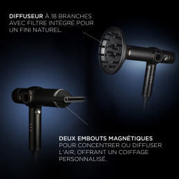 Sèche-cheveux Pulse avec diffuseur et concentrateurs - 7e ÉLÉMENT