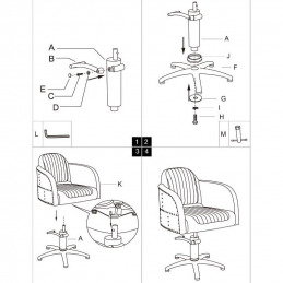 Fauteuil coiffure noir Brooklyn avec pompe hydraulique - 7e ÉLÉMENT