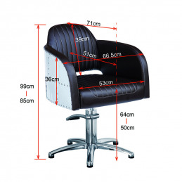 Fauteuil professionnel Brooklyn noir pour salon - 7e ÉLÉMENT