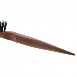 Brosse coiffure en bois à 3 rangées de poils sanglier