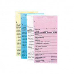 Carnet de caisse rose sans numéro lot de 10 Sibel