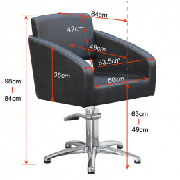 Fauteuil de coiffage noir Berlin 50x98cm - 7e ÉLÉMENT