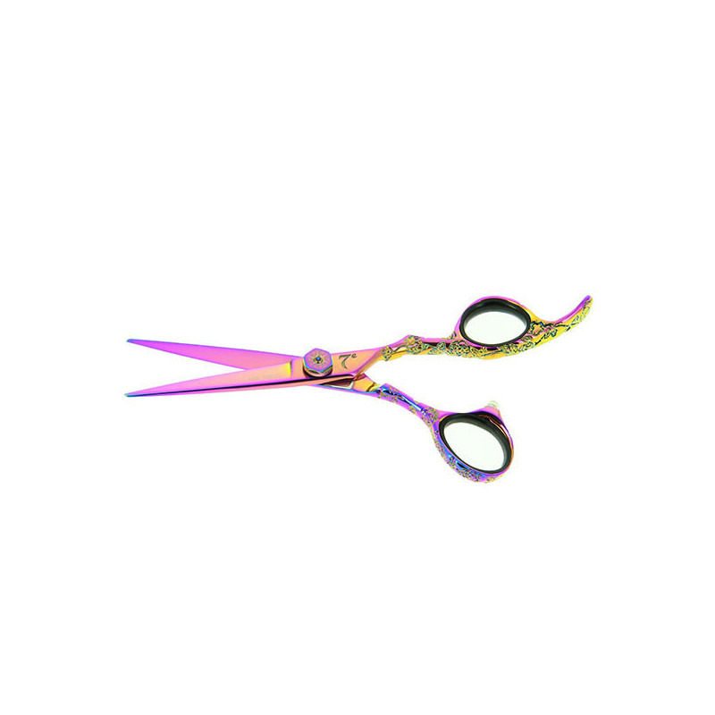 Ciseaux de coupe Rainbow offset 5.5 rose - 7e ÉLÉMENT Ciseaux de coupe Rainbow offset 5.5 rose - 7e ÉLÉMENT
