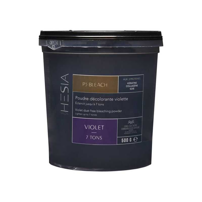 Poudre décolorante violette P3 Bleach 500GM - HESIA Salon