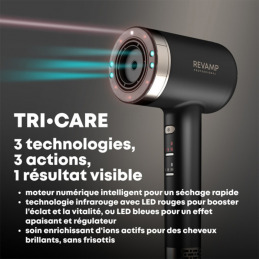 Sèche-cheveux professionnel ENIGMA TRI-CARE avec LED Sèche-cheveux professionnel ENIGMA TRI-CARE avec LED