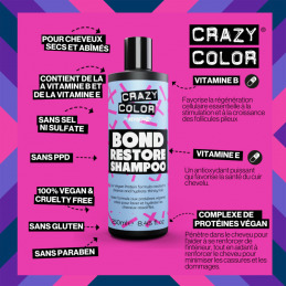 Shampoing réparateur Crazy Color Bond Restore cheveux colorés