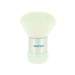 Pinceau anti-poussière manucure blanc et argent Estheo