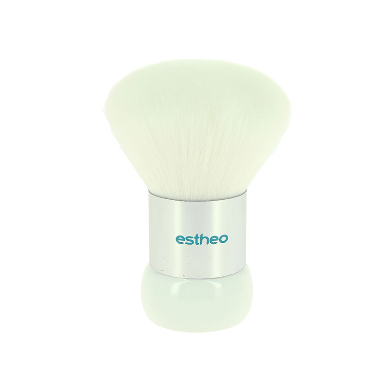 Pinceau anti-poussière manucure blanc et argent Estheo