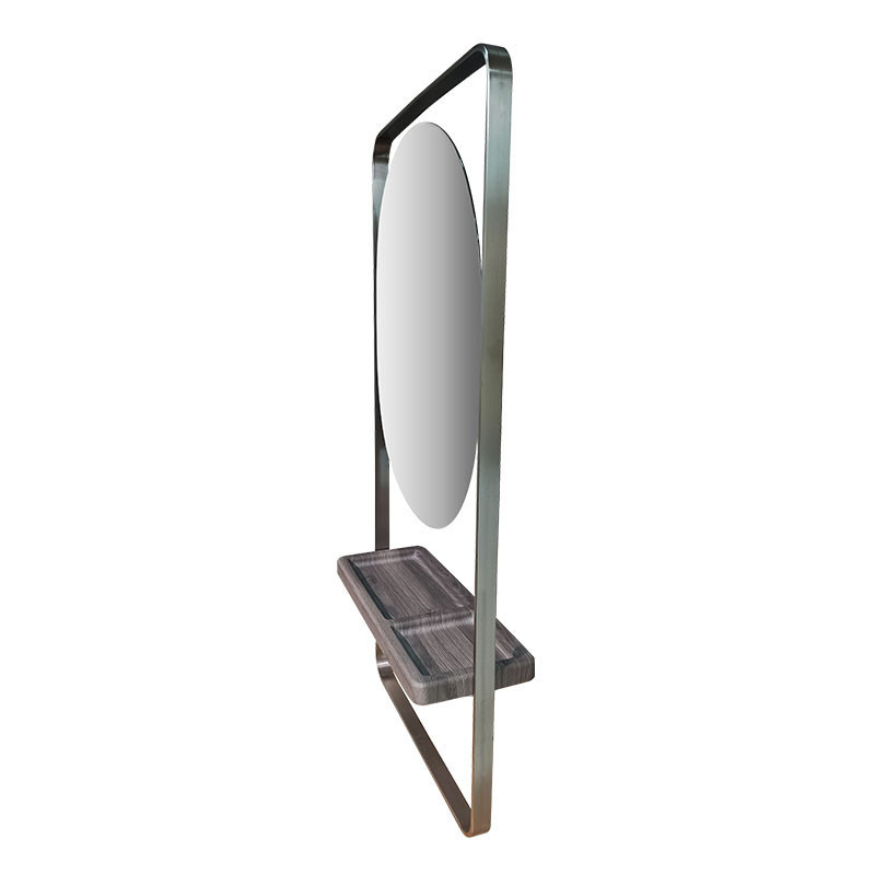 Coiffeuse Luna murale avec miroir rond - Coiffeo