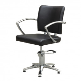 Fauteuil hydraulique Stella noir pour salon de coiffure - Coiffeo
