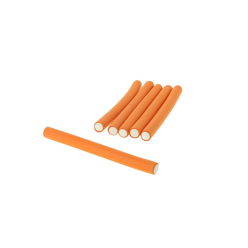 Bigoudis souples orange 16 mm x 18 cm, lot de 6 Coiffeo Bigoudis souples orange 16 mm x 18 cm, lot de 6 Coiffeo