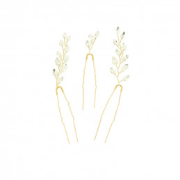 Lot de 3 épingles à chignon dorées Coiffeo