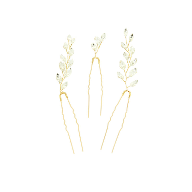 Lot de 3 épingles à chignon dorées Coiffeo Lot de 3 épingles à chignon dorées Coiffeo