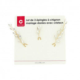 Épingles à chignon dorées avec cristaux Coiffeo Épingles à chignon dorées avec cristaux Coiffeo