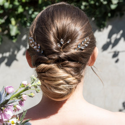 Lot d’épingles dorées pour chignon avec cristaux Lot d’épingles dorées pour chignon avec cristaux