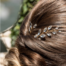 Épingles de coiffure dorées ornées de cristaux Épingles de coiffure dorées ornées de cristaux