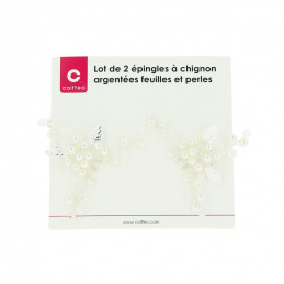 Épingles à chignon argentées avec perles Coiffeo