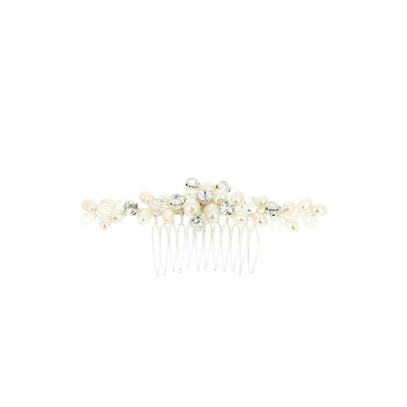 Peigne Barrette Mariage Argenté Avec Perles Et Cristaux Coiffeo Peigne Barrette Mariage Argenté Avec Perles Et Cristaux Coiffeo