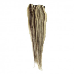 Bandeau d’extensions à clips naturelles châtain mèches platines Coiffeo