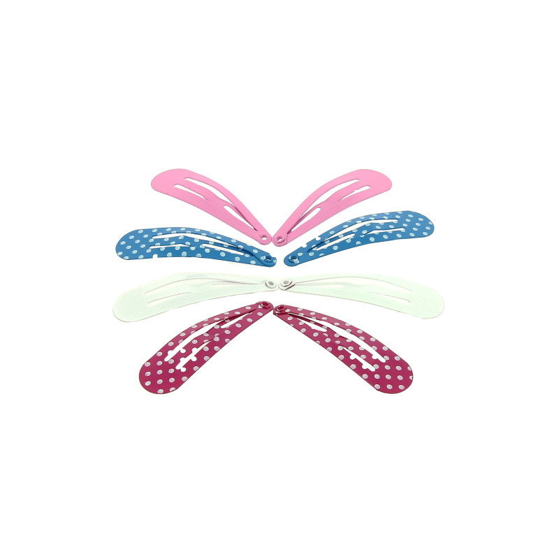 Barrette clic clac assortie Coiffeo en lot de 8 Barrette clic clac assortie Coiffeo en lot de 8