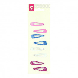 Lot de 8 barrettes clic clac colorées Coiffeo Lot de 8 barrettes clic clac colorées Coiffeo