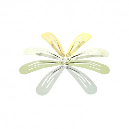 Barrette clic clac dorée et argentée x8 Coiffeo