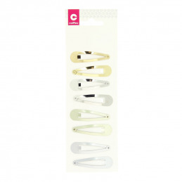 Lot de 8 barrettes clic clac pour petites mèches Coiffeo Lot de 8 barrettes clic clac pour petites mèches Coiffeo