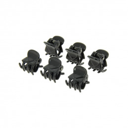 Mini pince à cheveux noire x6 Coiffeo