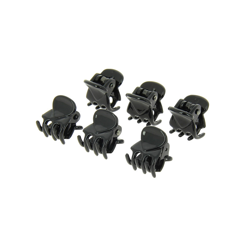 Mini pince à cheveux noire x6 Coiffeo