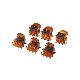 Mini pince à cheveux marron par 6 Coiffeo