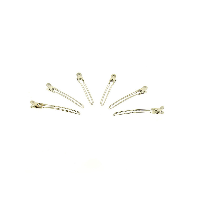 Pince coiffure métal 12,5 cm Coiffeo, lot de 6