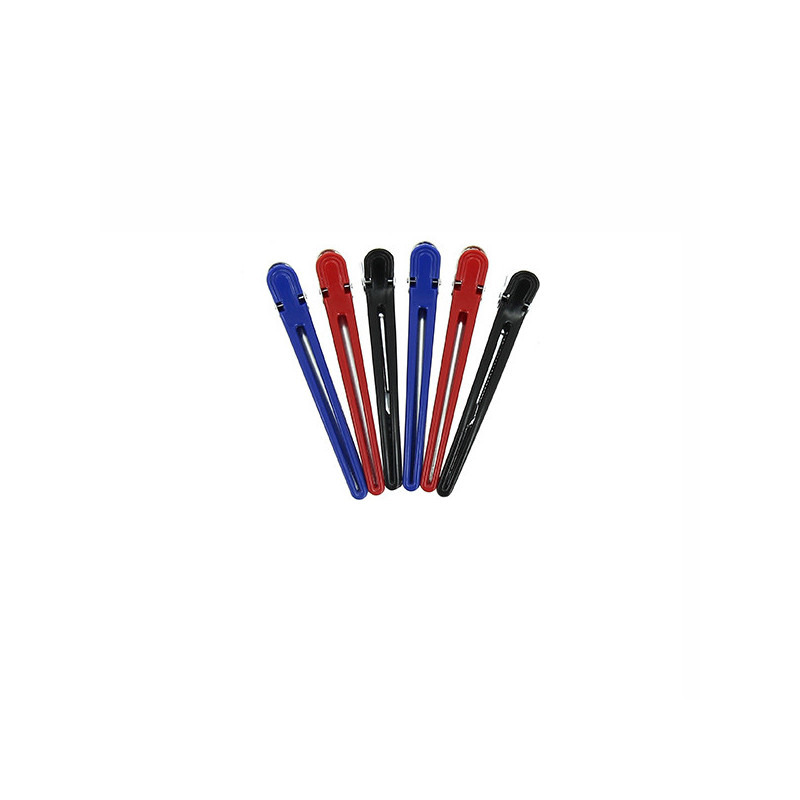 Pinces de séparation 11 cm par 6 Coiffeo noir bleu rouge